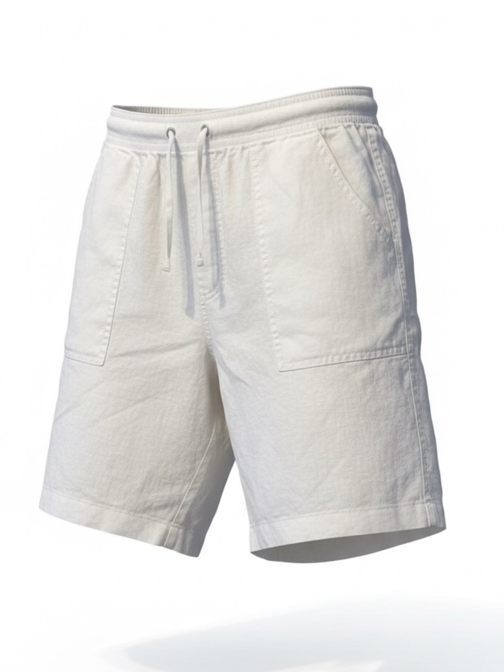 George & Martha Linen Drawstring Shorts White Large